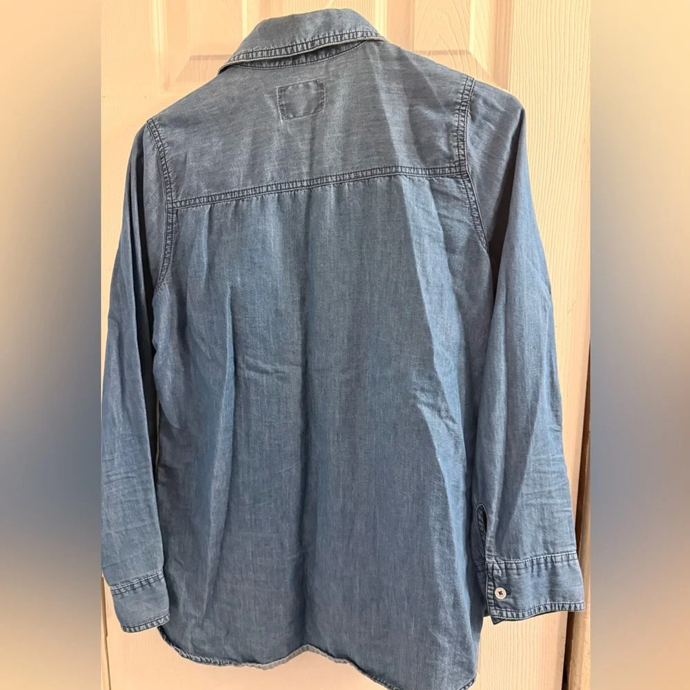 Y2K Justice Light Denim Shirt in Blue youth 16